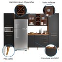 Ver imagem 4 de Armário de Cozinha Completa Vidro Reflecta com Adega 9 Portas 4 Gavetas Favorita Preto / Nature