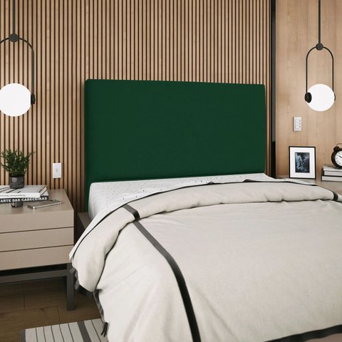 Cabeceira Cama Box Orgânica Queen 160cm Luna Suede C/frame Verde
