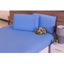 Ver imagem 1 de Jogo Lençol 3 Peças Cama Viúva 1,98mx1,08mx30cm 100% Algodão 200 Fios Ponto Palito Azul