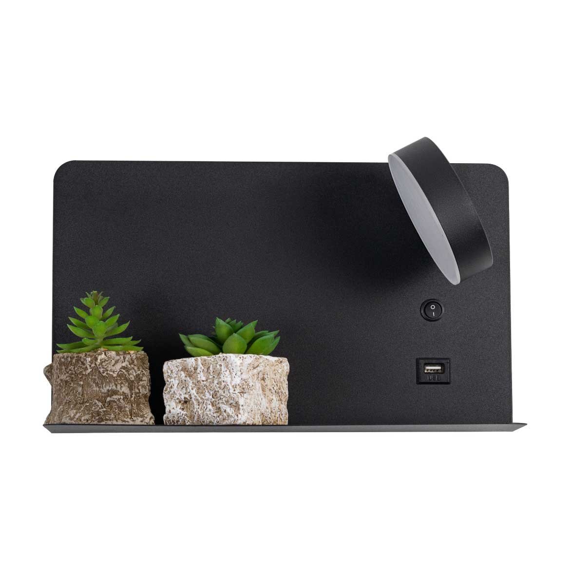 Arandela Aixa Cabeceira LED 8W USB Starlux ZR123 Preto Fosco ST2491 - 8