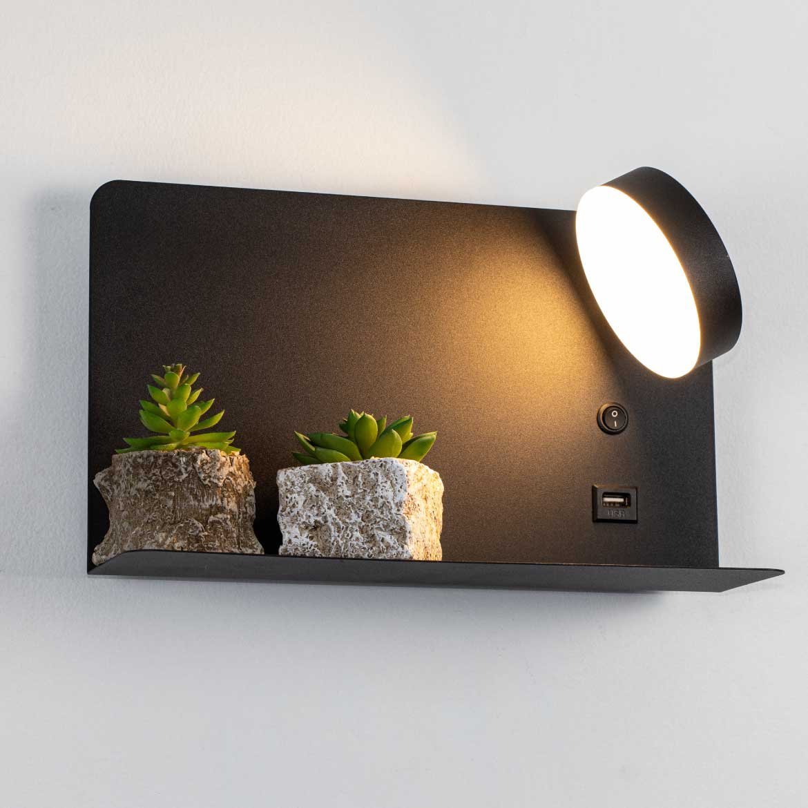 Arandela Aixa Cabeceira LED 8W USB Starlux ZR123 Preto Fosco ST2491 - 12