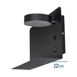 Arandela Aixa Cabeceira LED 8W USB Starlux ZR123 Preto Fosco ST2491 - 5