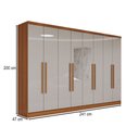 Ver imagem 4 de Guarda-roupa Casal Osasco 8 Portas 4 Gavetas com Espelho Cinamomo/off White - Panorama Móveis
