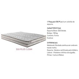 Colchão Casal Espuma D33 Pasquale Plus Euro Pillow Clean (138x188x25) - Paropas - 2