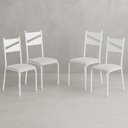 Ver imagem 1 de Conjunto 4 Cadeiras para Cozinha e Sala de Jantar Branco/Cinza