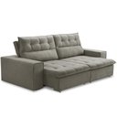 Ver imagem 5 de Sofá Retrátil Reclinável para Sala 3 Lugares 220cm Neruda F04 Veludo Marrom Claro - Lyam Decor