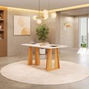Ver imagem 4 de Mesa Karen 170CEDRO Off White com Kit 6 Cadeiras Sara Cedro Linho Granto-DJ Móveis