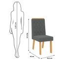Ver imagem 2 de Mesa Karen 170CEDRO Off White com Kit 6 Cadeiras Sara Cedro Linho Granto-DJ Móveis