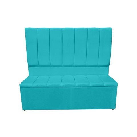 Kit Cabeceira e Recamier Baú para Cama Box Casal Queen:azul Turquesa