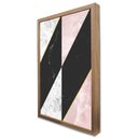 Ver imagem 4 de Quadro Decorativo Geométrico Mármore Rosa Moderno em Moldura Caixa Tacolado Moldura Trad 1cm Preta C