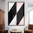 Ver imagem 1 de Quadro Decorativo Geométrico Mármore Rosa Moderno em Moldura Caixa Tacolado Moldura Trad 1cm Preta C