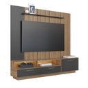 Ver imagem 5 de Rack com Painel para TV até 75 Polegadas 200cm MDP com LED 1 Porta 2 Gavetas Mel Grafite Multimó