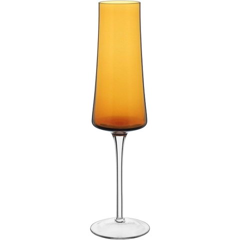 Jogo 2 Peças Taça de Vidro 210ml Âmbar 26x7x7cm Vinho Água Espumante Champagne
