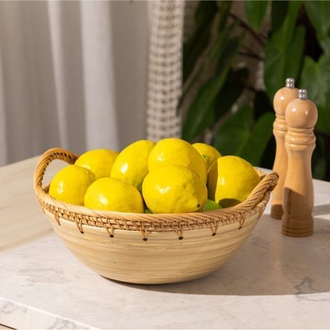 Bowl Duo Rattan com Alça 30 Cm