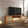 Rack para Tv até 75 Polegadas com Pés em Madeira Rattan 178cm - 1