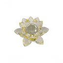 Ver imagem 2 de Enfeite Escultura de Vidro Flor de Lotus de 10cm com Base Espelhada Led Rgb Enfeite de Cristal