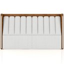 Ver imagem 3 de Cabeceira Cama Box Casal Estofada com Led 140cm Moan P05 Couríssimo Whisky Bouclê Cru - Lyam Decor