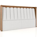 Ver imagem 1 de Cabeceira Cama Box Casal Estofada com Led 140cm Moan P05 Couríssimo Whisky Bouclê Cru - Lyam Decor