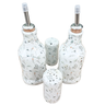 Kit Galheteiro Porcelana Branca Decorada Arabescos:4 Peças - 2