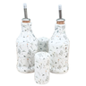 Kit Galheteiro Porcelana Branca Decorada Arabescos:4 Peças - 3