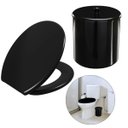 Ver imagem 1 de Assento Vaso Sanitário Tampa Oval Soft Preto + Lixeira Preta 6l Redondo com Tampa