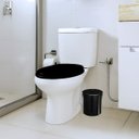 Ver mais imagens de Assento Vaso Sanitário Tampa Oval Soft Preto + Lixeira Preta 6l Redondo com Tampa