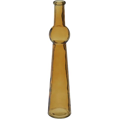 Vaso Decorativo de Vidro Laranja 30x6x6cm Enfeite Sala Mesa Estante Aparador