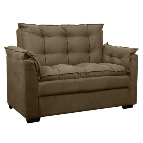 Sofá 2 Lugares Confortável Pequeno 140cm Small Cores Herrero Cor:marrom Claro