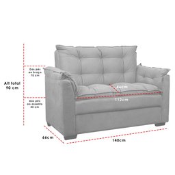 Sofá 2 Lugares Confortável Pequeno 140cm Small Cores Herrero Cor:marrom Claro - 5