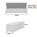 Ver imagem 4 de Puff Baú 195cm Hermione Courino Off White - Sallar Home
