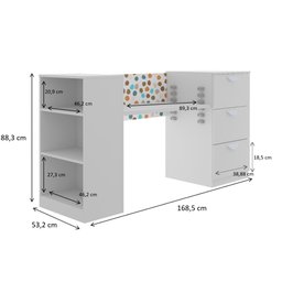 Trocador De Bebê Ou Escrivaninha Infantil Regulável Be Mobiliário - 3