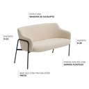 Ver imagem 3 de Sofá Namoradeira 02 Lugares 130cm Jade Base Preto Bouclé Off White - Nexta Casa