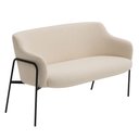 Ver imagem 1 de Sofá Namoradeira 02 Lugares 130cm Jade Base Preto Bouclé Off White - Nexta Casa