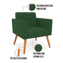 Ver imagem 4 de Kit 1 Sofá Namoradeira e 1 Poltrona Elisa Veludo Verde Pés Palito Castanho - D'Rossi