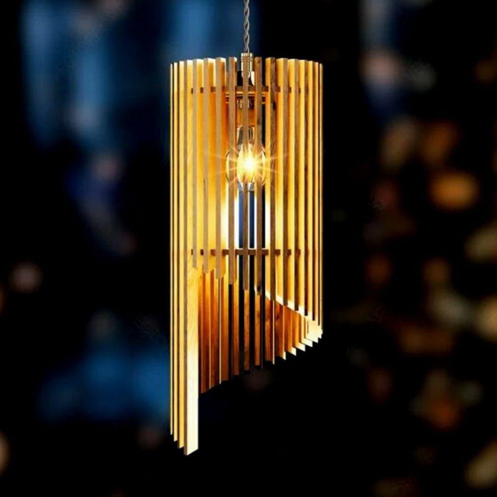 Luminária Teto Tipo Pendente Em Mdf - Completa - 3