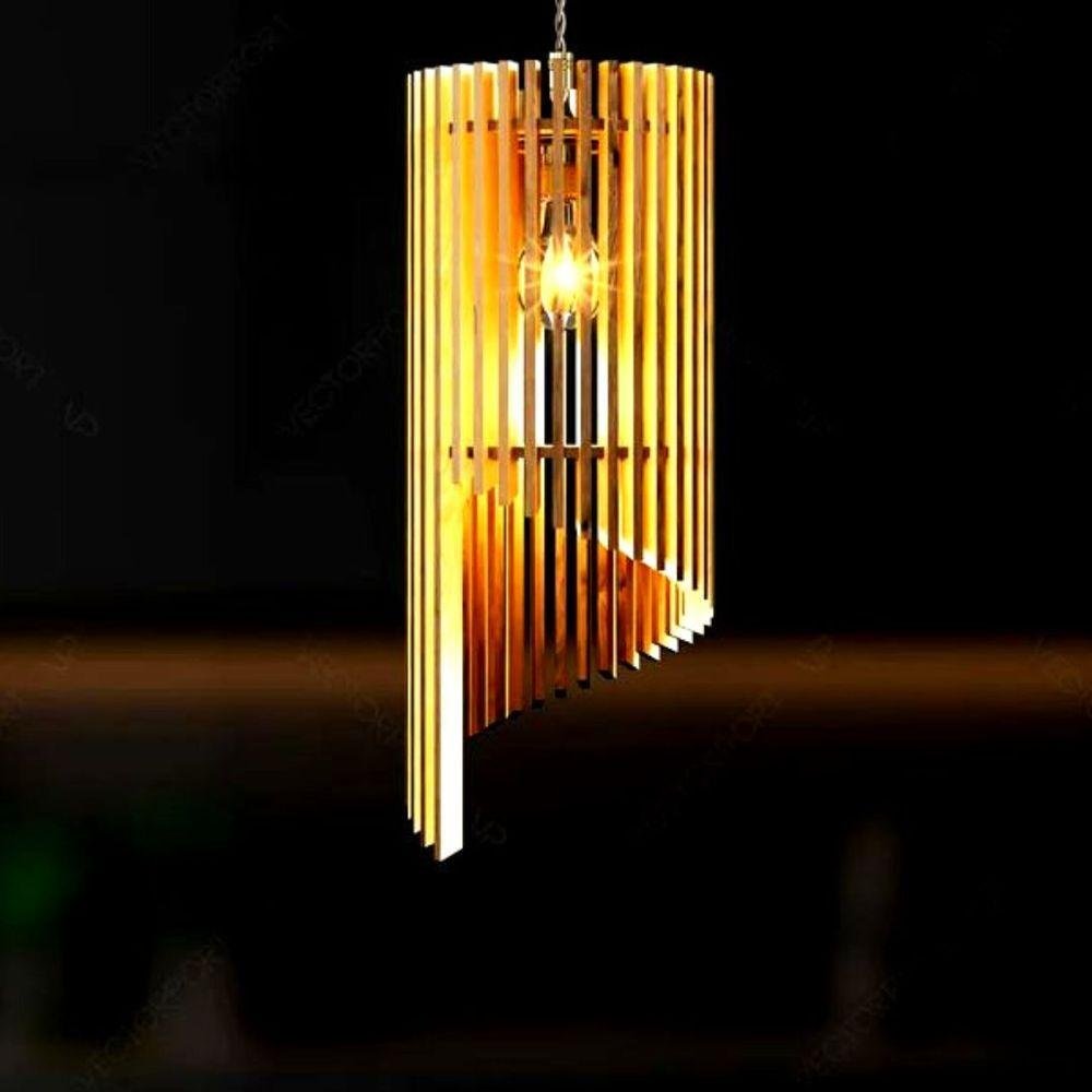 Luminária Teto Tipo Pendente Em Mdf - Completa - 2