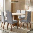 Ver imagem 2 de Conjunto Sala de Jantar Mesa 1,60m Moove 6 Cadeiras Linho Milano Viero Madeirado / Cinza