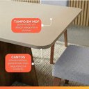 Ver imagem 6 de Conjunto Sala de Jantar Mesa 1,60m Moove 6 Cadeiras Linho Milano Viero Madeirado / Cinza