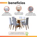 Ver imagem 5 de Conjunto Sala de Jantar Mesa 1,60m Moove 6 Cadeiras Linho Milano Viero Madeirado / Cinza