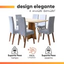 Ver mais imagens de Conjunto Sala de Jantar Mesa 1,60m Moove 6 Cadeiras Linho Milano Viero Madeirado / Cinza