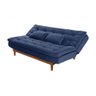 Sofá Cama Dubai 3 Lugares Império Reclinável Casal Pés Madeira Madero Azul Marinho 375 - 1