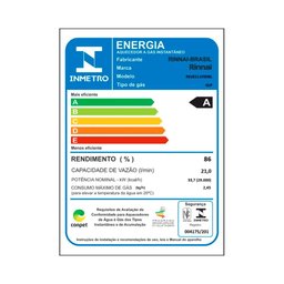 Kit - Aquecedor Rinnai 21 Litros E21 Feh - Glp (digital) - 6