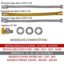 Kit - Aquecedor Rinnai 21 Litros E21 Feh - Glp (digital) - 5