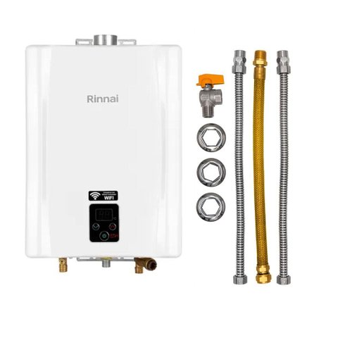 Kit - Aquecedor Rinnai 21 Litros E21 Feh - Glp (Digital)