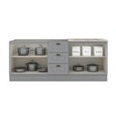 Ver imagem 5 de Balcão de Cozinha Modulado Americana (2 Balcões. 1 Complemento) 3 Peças Cinza - Henn