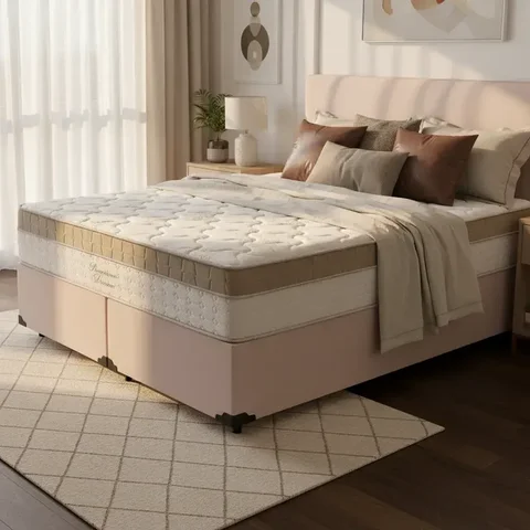 Cama Box com Colchão de Molas Ensacadas Pillow In Anjos Premium Dream Queen 158cm