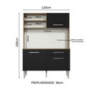 Ver imagem 4 de Armário de Cozinha Compacta 120cm Rustic/Preto Life Madesa