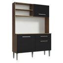 Ver imagem 7 de Armário de Cozinha Compacta 120cm Rustic/Preto Life Madesa