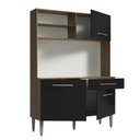 Ver imagem 5 de Armário de Cozinha Compacta 120cm Rustic/Preto Life Madesa