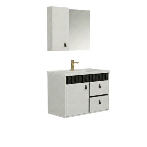 Conjunto Gabinete de Banheiro Laura Suspenso 60cm